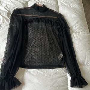 Black sheet evening blouse